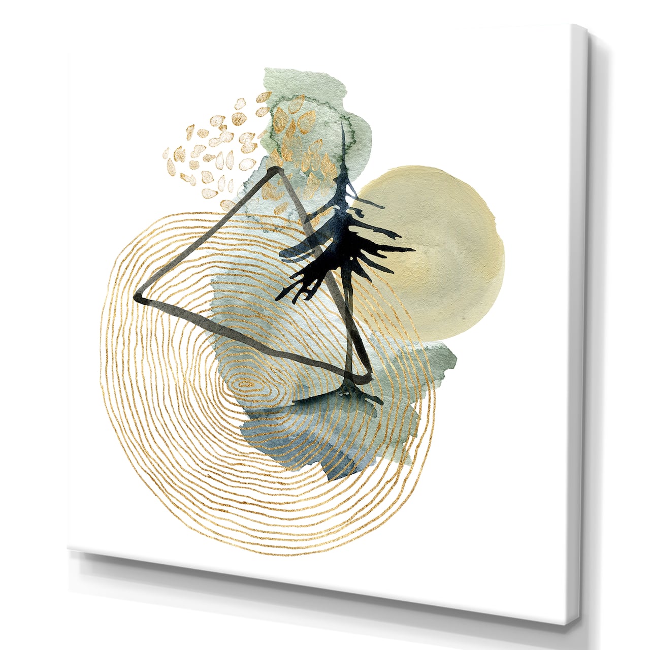 Designart - Abstract Landscape Of Mountains Moon and Tree - Mid-Century Modern Canvas Wall Art Print